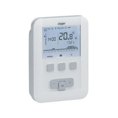HAGER  EK520&nbsp;Thermostat d&rsquo;Ambiance programmable &agrave; Piles