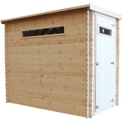 TIMBELA  M306A+M306G - Abri de jardin en bois - H198 x l239 x L144 cm / 2.63 m2 AVEC SOL TRAIT&Eacute;