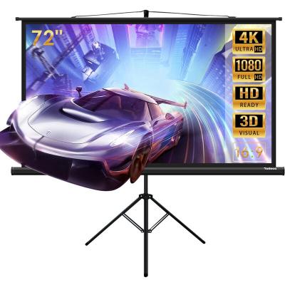 TODECO Cran de Projection sur Pied 72 Pouces, Portable Pliable, &Eacute;cran pour projecteur avec tr&eacute;pied, pour int&eacute;rieur ou ext&eacute;rieur, 160 x 90 cm, Formats 16:9,