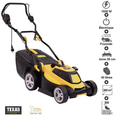 TEXAS Tondeuse &agrave; gazon &eacute;lectrique 1600W lame 38cm  TME1600 - Jaune