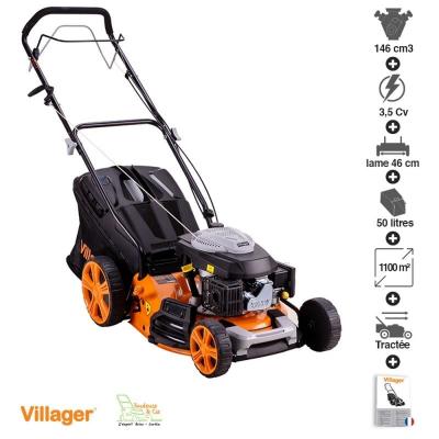 VILLAGER Tondeuse &agrave; gazon mulching tract&eacute;e 146cc 4 en 1 coupe 46cm Prime 4111T