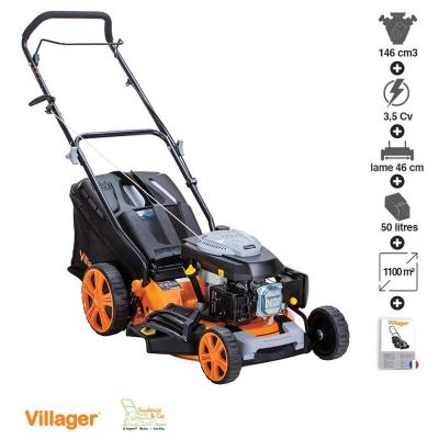 VILLAGER Tondeuse thermique mulching 146cc 4 en 1 coupe 46cm Prime 4011T