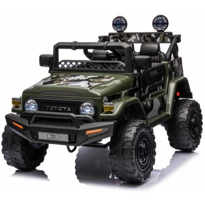 VROOOMY V&eacute;hicule &eacute;lectrique pour enfants - Toyota - FJ Cruiser - 12V - Arm&eacute;e verte