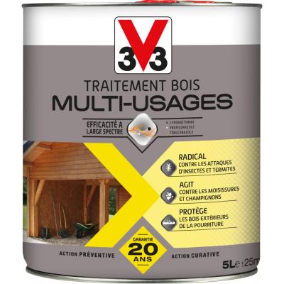 V33 Traitement bois multi-usages - Incolore 1 L - Incolore