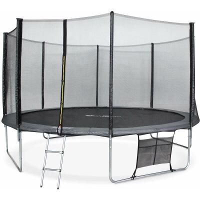 SWEEEK Trampoline 430 Cm Gris Avec Filet De Protection. &Eacute;chelle. B&acirc;che. Filet Pour Chaussures. Kit