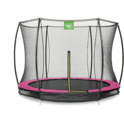 EXIT TOYS Trampoline enterr&eacute; Silhouette &oslash;244cm avec filet de s&eacute;curit&eacute; - rose