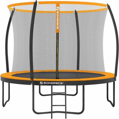 SONGMICS Trampoline pour enfants diam&egrave;tre 305 cm cadre en acier noir et orange