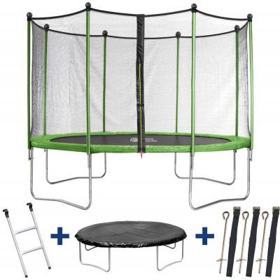 HABITAT ET JARDIN Trampoline ""Yoopi"" - &Oslash; 3.65 m - Avec filet + &eacute;chelle + couverture + kit d'ancrage