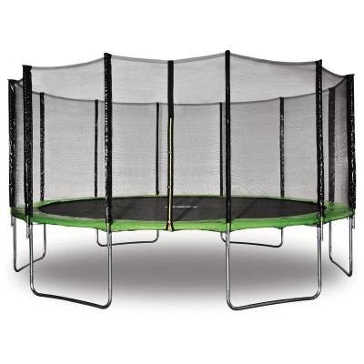 Trampoline "" yoopi "" - &oslash; 4.90 m - vert - avec filet + &eacute;chelle + couverture + kit d'ancrage