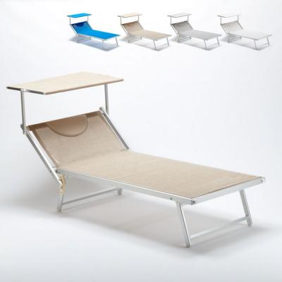 BEACH AND GARDEN DESIGN Transat de plage professionnel en aluminium Grande Italia Xl Couleur: Beige