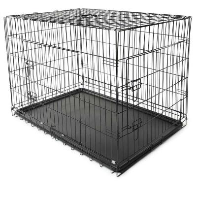 TRESKO  Cage de Transport 107 x 71 x 77 cm pour Chien Pliable 2 Portes Transportable Caisse de Transport en m&eacute;tal