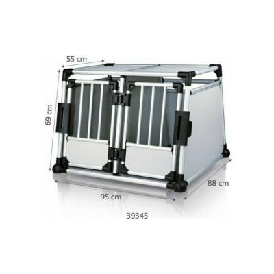TRIXIE Cage De Transport Aluminium Pour Deux Chiens Avec Cloison