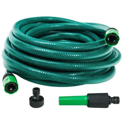 WERKAPRO Tuyau d'arrosage guip&eacute;, arm&eacute; et &eacute;quip&eacute;  &oslash; 15 mm 20 m