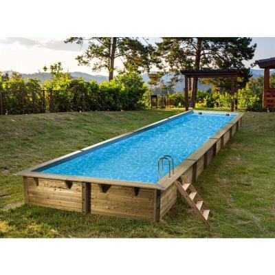 UBBINK Piscine bois Lin&acute;a 15,50 x 3,50 x 1,55 m - Liner beige