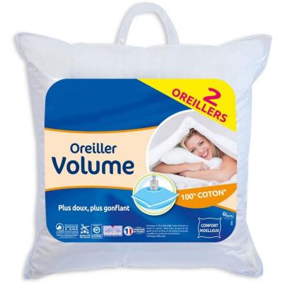 UNIVERS DECOR Lot De 2 Oreillers 60 X 60 Cm "Super Gonflant Isolane" Bleu Cabeige