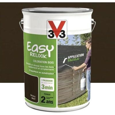 V33 Coloration bois  Easy Relook Moka Mat 5 l - Moka