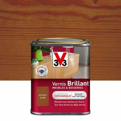 V33 Vernis meuble et objet , acajou clair brillant, 0.25l