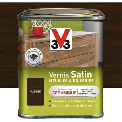 V33 BOIS V33 Vernis int&eacute;rieur Satin meubles & boiseries, Weng&eacute; 0,25L