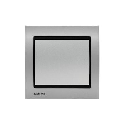 SIEMENS  - Va et Vient Silver Delta Iris + Plaque M&eacute;tal Alu Silver