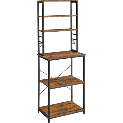 VASAGLE &Eacute;tag&egrave;re de cuisine style industriel effet bois marron rustique