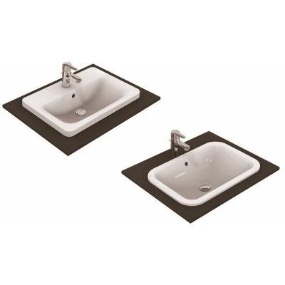 Ideal Standard lavabo &agrave; encastrer E504401 rectangulaire , avec trou pour robinetterie et trop-plein, 58 x 43 cm, blanc