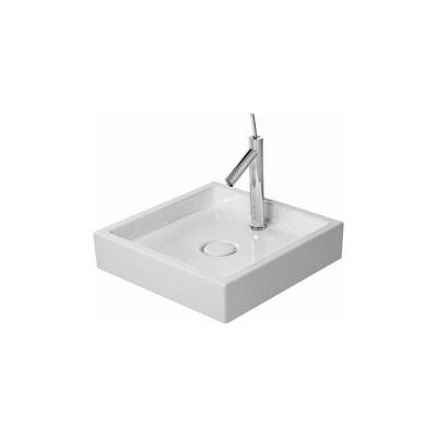 Duravit Starck 1 vasque &agrave; poser 0387470027 47x47cm, au sol, avec trou pour robinetterie, sans trop-plein, rang&eacute;e de trous pour robinetterie, blanc
