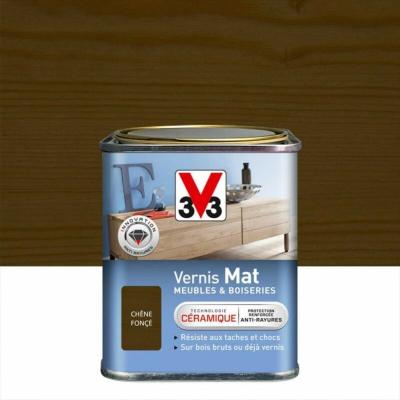 V33 Vernis Meubles et Boiseries Mat Ch&ecirc;ne fonce Pot 0.25l