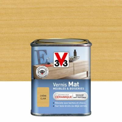 V33 Vernis Meubles et Boiseries Mat Ch&ecirc;ne clair Pot 0.25l