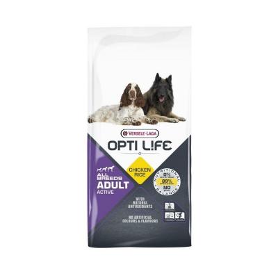 OPTI LIFE Croquettes  pour adulte actif toutes races Sac 12,5 kg