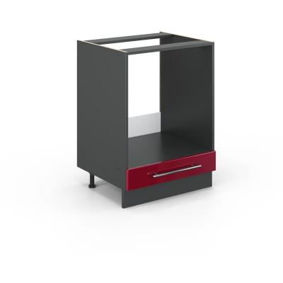 VICCO  meuble pour four Fame-Line, Rouge bordeaux Haute brillance, 60 cm, PT Marbre 