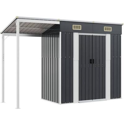 VIDAXL  abri de jardin avec toit prolong&eacute; anthracite 277x110,5x181 cm