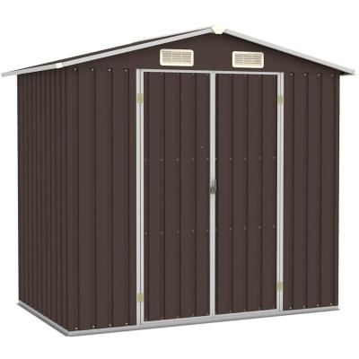 VIDAXL  abri de jardin marron 205x129x183 cm acier galvanis&eacute; 46300 