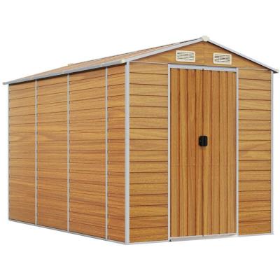 VIDAXL  Abri de jardin marron clair 191x300x198 cm acier galvanis&eacute; 3188277 