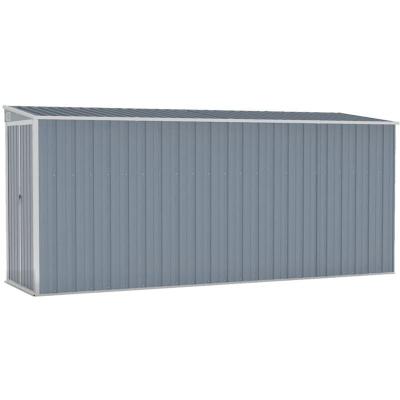 VIDAXL  - Abri de jardin mural Gris 118x382x178 cm Acier galvanis&eacute;