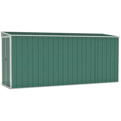 VIDAXL Mercatoxl - Abri de jardin mural Vert 118x382x178 cm Acier galvanis&eacute;