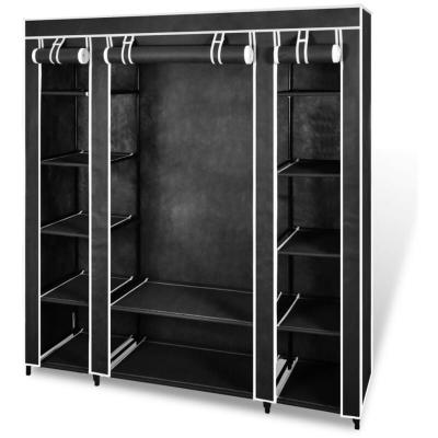 vidaXL Armoire avec compartiments et tiges 45 x 150 x 176 cm Noir 