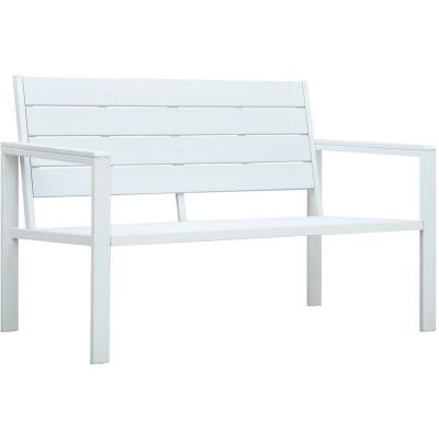 VIDAXL Banc De Jardin 120 Cm Pehd Blanc Aspect De Bois