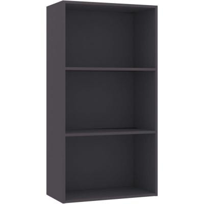 Biblioth&egrave;que &agrave; 3 niveaux Gris 60x30x114 cm bois d'ing&eacute;nierie800974 