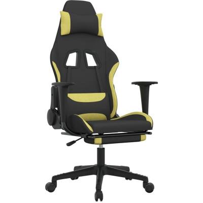 VIDAXL  chaise de jeu de massage avec repose-pied noir et vert clair