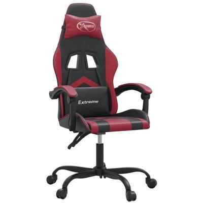 VIDAXL Mercatoxl - Chaise de jeu pivotante Noir et rouge bordeaux Similicuir
