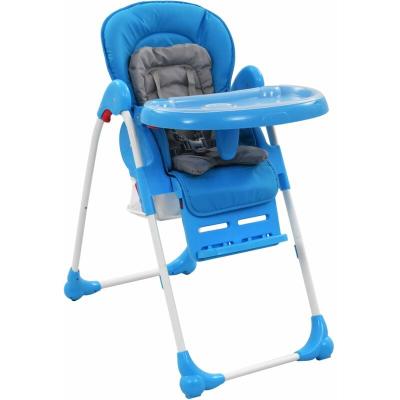 VIDAXL  Chaise haute pour b&eacute;b&eacute; Bleu et gris 