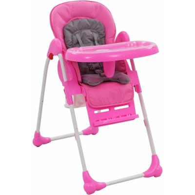 VIDAXL  Chaise haute pour b&eacute;b&eacute; Rose et gris 