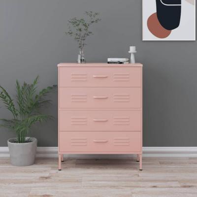 Vidaxl - Commode Rose 80x35x101,5 cm Acier Pink