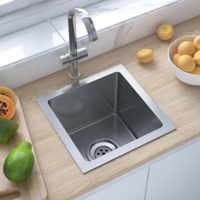 VIDAXL Evier de Cuisine Fait &agrave; la Main Maison Int&eacute;rieur Lavabo Argent&eacute; Acier Inoxydable 51498