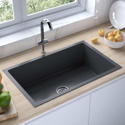 VIDAXL  &Eacute;vier de Cuisine Inox Fait Main Noir