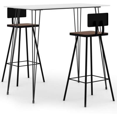 Vidaxl ensemble de bar 3 pcs blanc 3057832