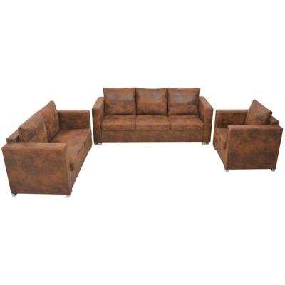 VIDAXL  - Ensemble de canap&eacute;s 3 pcs Cuir daim synth&eacute;tique n/a