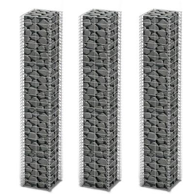 VIDAXL Jeu de panier de gabion 3 pcs Fil galvanis&eacute; 25 x 25 x 150 cm