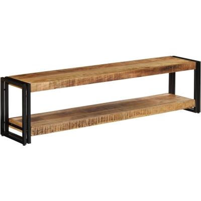 VIDAXL  - Meuble TV 150x30x40 cm Bois Massif de Manguier Noir Brun