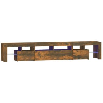 VIDAXL  meuble tv avec lumi&egrave;res led ch&ecirc;ne fum&eacute; 230x36,5x40 cm